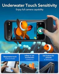 Waterproof Phone Pouch for iPhone 13 Pro / 14 Pro / 15 Pro, Underwater Black