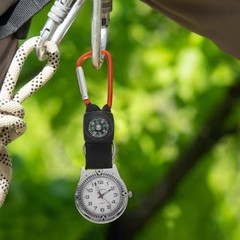 Mountaineering Nurse Watch with Compass and Carabiner Durable Alloy and Canvas