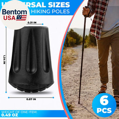 6 Pcs Hiking Pole Tips Hiking Accessories – Cane Rubber Tips Replacement Hiking