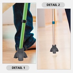 2Pcs Reusable Plastic Cane Tips Walking Stick Ends for Home Use Black