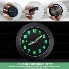 Car Dashboard Clock, Mini Luminous Car Clocks, Universal Automotive Black