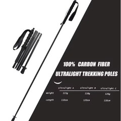 Ultralight Trekking Poles UD Carbon Fiber Foldable Durable 1 Pack