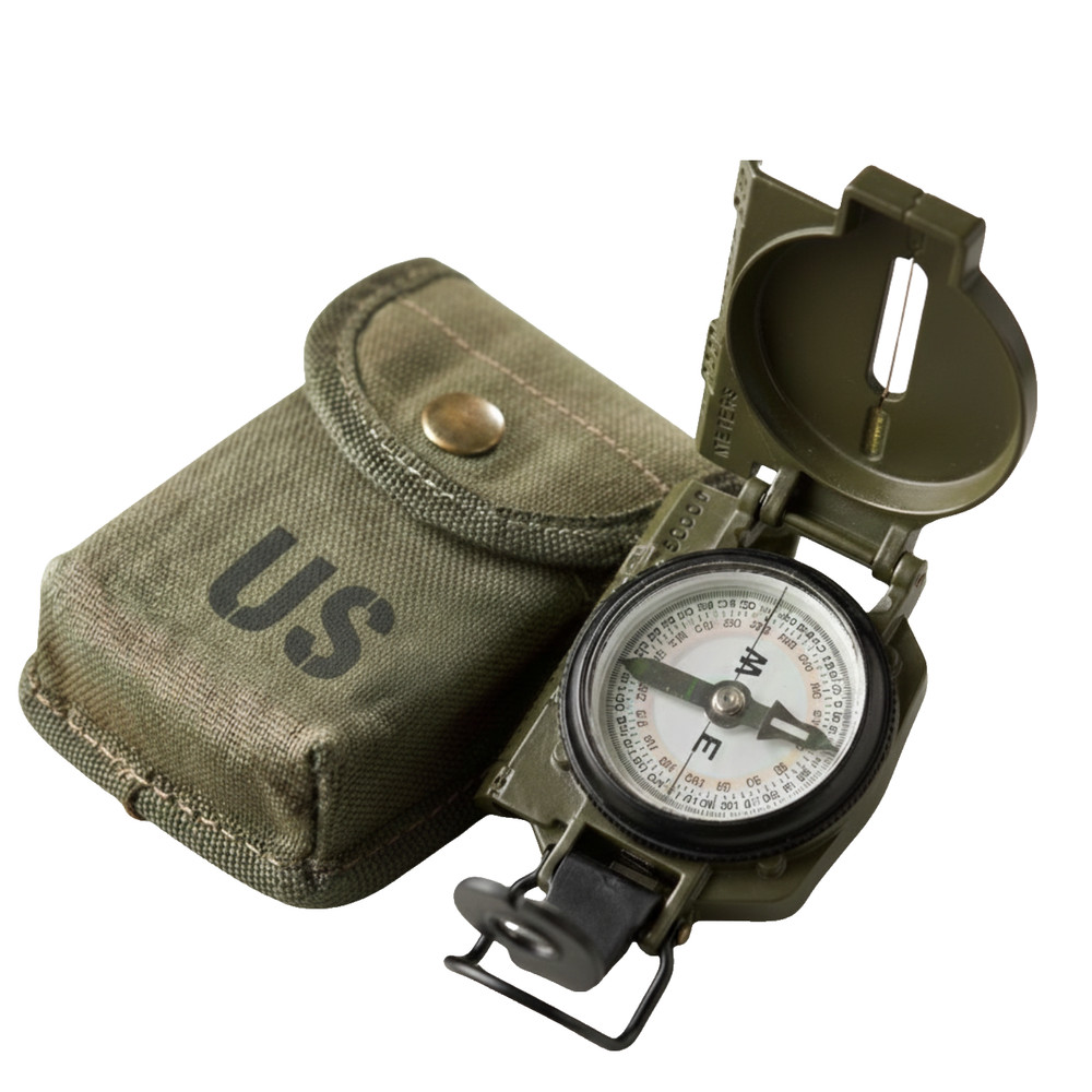 Cammenga Model 3h Tritium Lensatic Compass Olive Drab US Military Issue Pouch