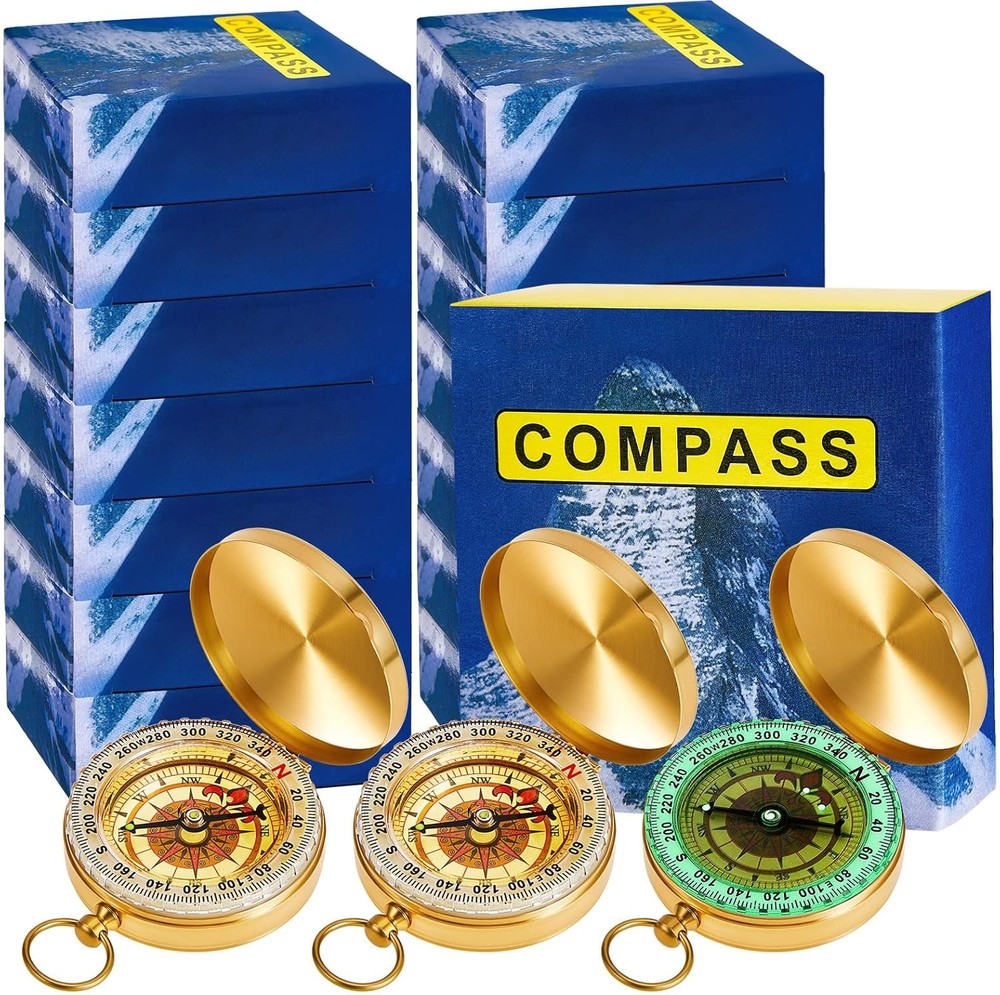 24-piece glow-in-the-dark metallic children’s camping survival compass set