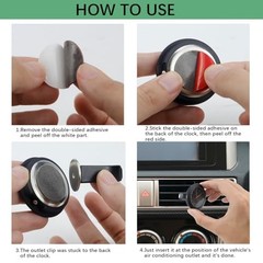 Car Dashboard Clock, Mini Luminous Car Clocks, Universal Automotive Black