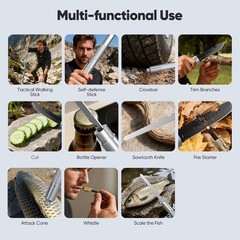 Trekking Pole Multitool 15 in 1 Survival Spear Knife