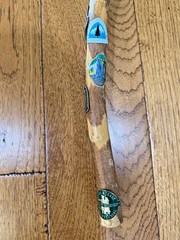 Wooden Hiking Walking Stick 30.5″ With 18 Medallions