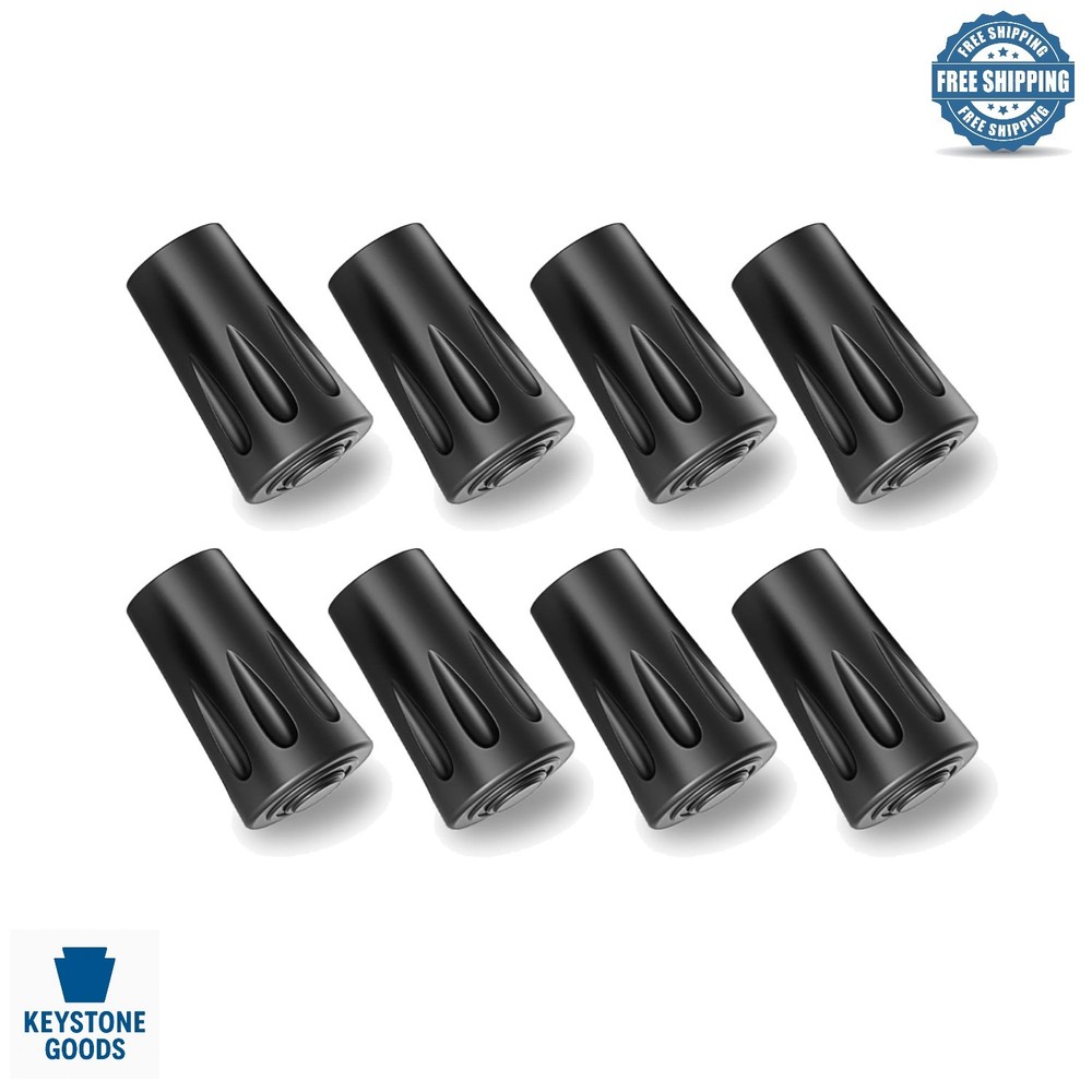 8 Pcs Universal Anti-Slip Trekking Pole Tips for Hiking & Walking Sticks