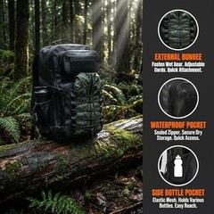 Miramrax Dry Bag Waterproof Backpack 30L Tactical Backpack for Kayaking Black