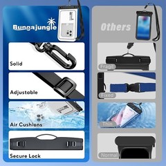 Bungajungle Waterproof Phone Pouch/case 2 Pack IP68 Floating Dry Bag Lanyard