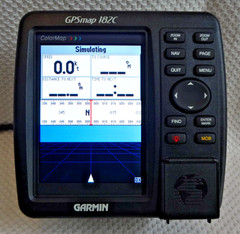 GARMIN GPSMAP 182C MARINE CHART PLOTTER FISHFINDER GPS UNIT w/ MOUNT & SUN COVER
