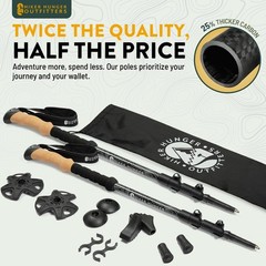 Lightweight Carbon Fiber Trekking Poles – Collapsible Hiking Sticks with Cork &