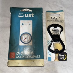 Deluxe Map Compass With Bottle Opener Carabiner Set