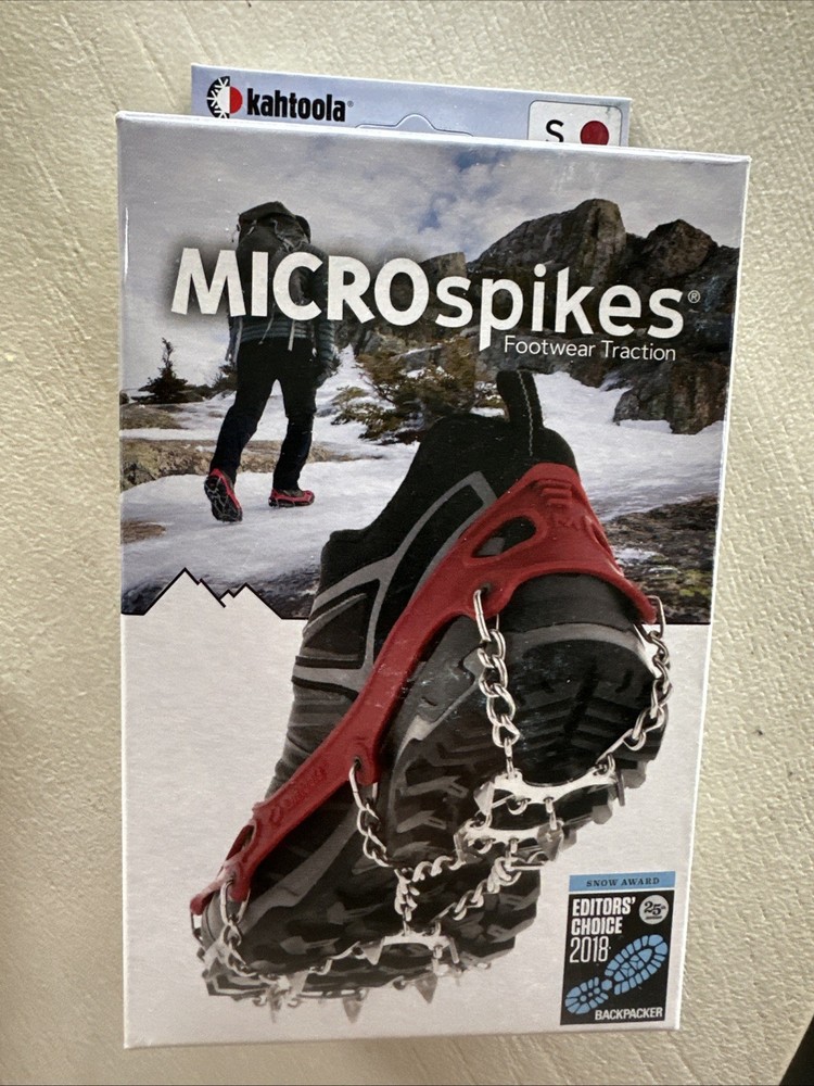 Kahtoola MICROspikes -snow, ice, trail hiking crampons – RED, Small