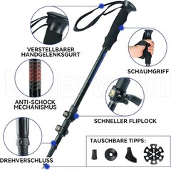 Hiking Poles Nordic Walking Stick for Men and Women Telescopic 2 Pack Trekking