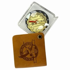 Eddie Bauer Leather Covered Compass & Magnifier 1920 Logo Outdoor Gear