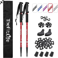 TheFitLife Nordic Walking Trekking Poles – 2 Sticks with Anti-Shock and Quick Lo