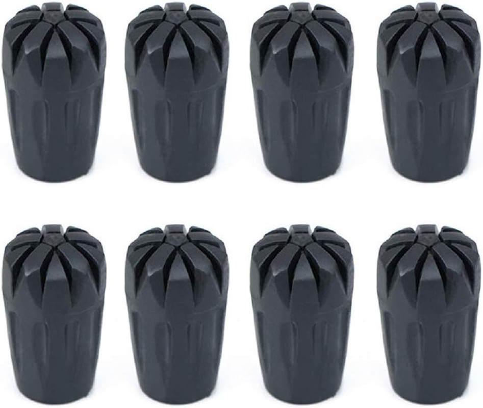 8Pc Rubber Trekking Pole Tips 11mm Hiking Walking Stick Replacement Caps