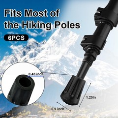 6Pcs Trekking Poles Tips Hiking Accessories – Cane Tips for Walking Sticks Ru…