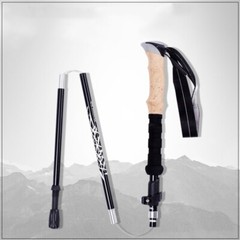 2x Trekking Poles 4-section Foldable Walking Hiking Sticks Anti-shock 7075 Alum
