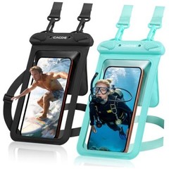 Waterproof Phone Pouch 2 Pack Up to 8.8″, Double Bag | IPX8 Black+Green