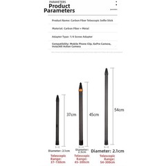 For insta360 X4 Compatible Carbon Fiber Selfie Rod 1.5m Seven Section 134g