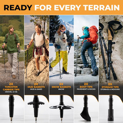 Lightweight Trekking Poles – Compact Walking Sticks with Quick Locks, Ergonomic