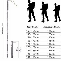 7-in-1 Retractable Trekking Walking Stick Lightweight Aluminum Multitool Gear
