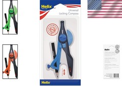 Precision Locking Compass with Retractable Point – Assorted Colors, 6.89″x4.13″