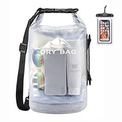 Waterproof Dry Bag for Women Men/10L/20L/30L/40L Roll Top Lightweight 5L White