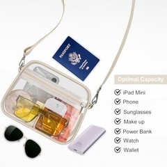 Clear Bag for Stadium Events Clear Sports Fan Handbags Purses Medium Creamy