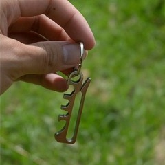 Rattlesnake Key Ring Tool Lightweight 14g Stainless Steel Bottle Opener Hex Set