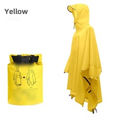 Adult Raincoat with Hood Waterproof Polyester PU Coating for Outdoor Use