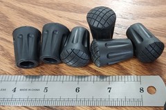 TrailBuddy Walking Stick Tips – Pack of 6 Replacement Rubber Cane Tips Fit Most