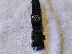 BRAND NEW 9″ BLACK Survival Wrist Band with Compass FREE SHIPPING