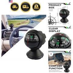 Compass for Car with Bottom Stick Car Compass Ball,Adjustible and Night Visio…