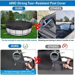 Sturdy Lightweight Pool Cover for Round Pools 4FT 6FT 8FT 10FT 12FT 15FT