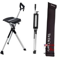 Ta-Da Chair Series 2- Portable Walking Stick, Cane with Seat, L (36.2″) Black