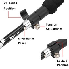 Lightweight Collapsible Adjustable Trekking Pole 7075 Aluminum Hiking Stick