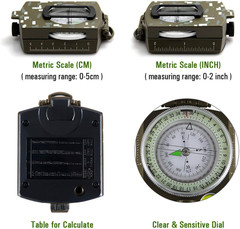 Eyeskey Multifunctional Tactical Survival Military Compass with Lanyard & Pouch