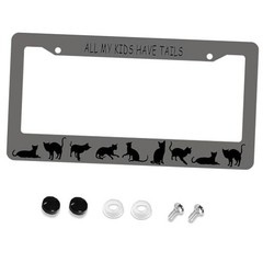 Aluminium License Plate Frame Black Cat
