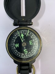 VINTAGE METAL ENGINEER COMPASS – Japan made – Glow in the Dark Letters