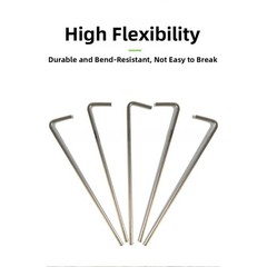 100PCS Heavy Duty Iron Ground Pegs 18.3cm Galvanized for All Weather Camping