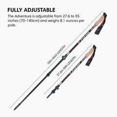 Adventure Trekking Poles – Ultralight, Backpacking, Thru Hiking Poles, Adjustabl
