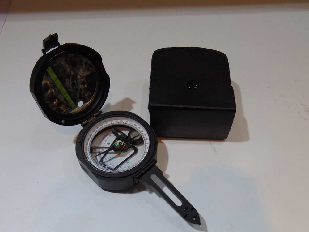 100% Working Brass Brunton Pocket Transit Compass with Leather Case, Brunton