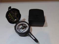 100% Working Brass Brunton Pocket Transit Compass with Leather Case, Brunton