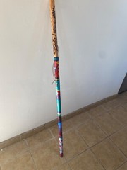 hiking stick,handcrafted,painted and wood burned.one of a kind.