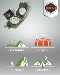 Military Compass Sight AF4074 with Multifunctional, Fluorescent, Water Di…