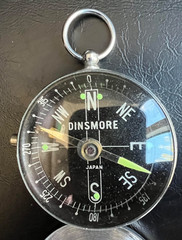 Vintage Dinsmore Instrument Co Safety Pin Compass Pocket Watch Style Japan