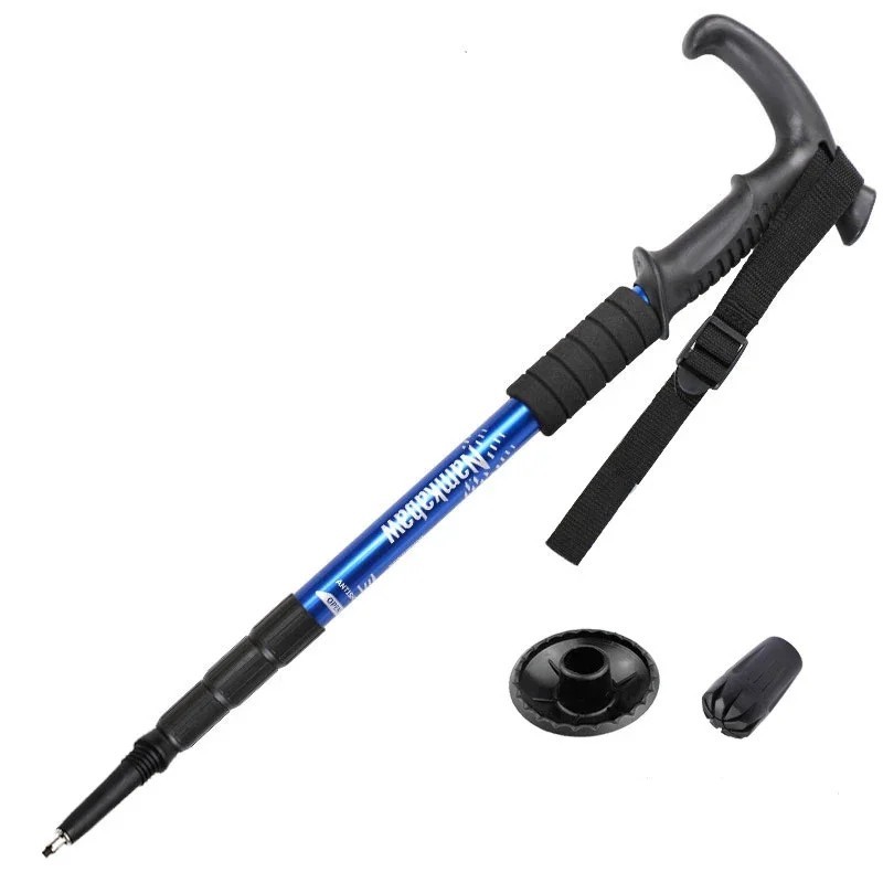 1pcs Folding Trekking Pole 4-Section Portable Telescopic Walking Stick